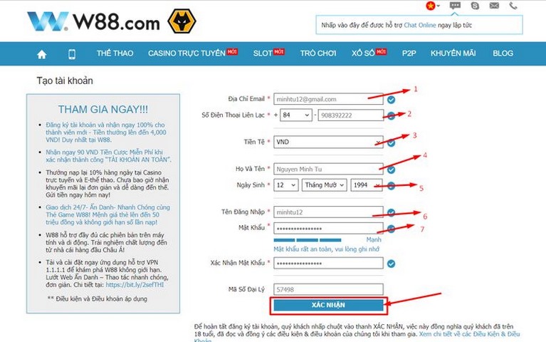 Đăng ký W88 - Nhận ưu đãi và trải nghiệm kho trò chơi 1 Truy Cập Website Hoặc Mở App Để Đăng Ký W88
